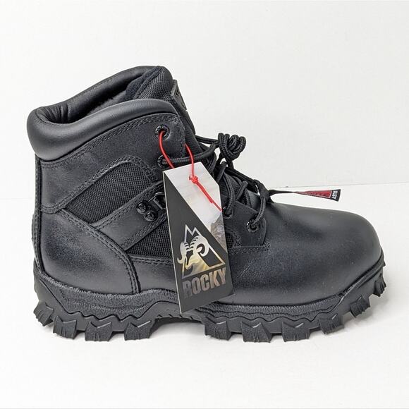 Rocky Alpha Force Composite Toe Work Boots, Black, Men\'s 6 Wide main image 5